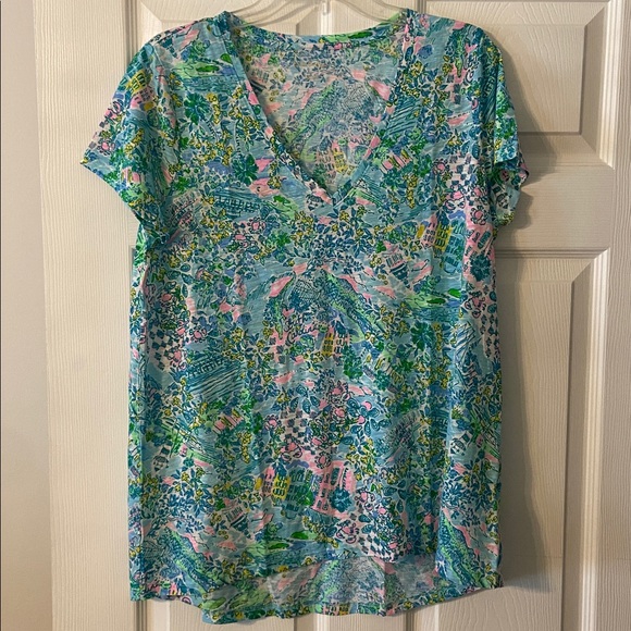 Lilly Pulitzer Multicolor Patterned Top size L length 27” bust 40” BNWOT - Picture 4 of 8
